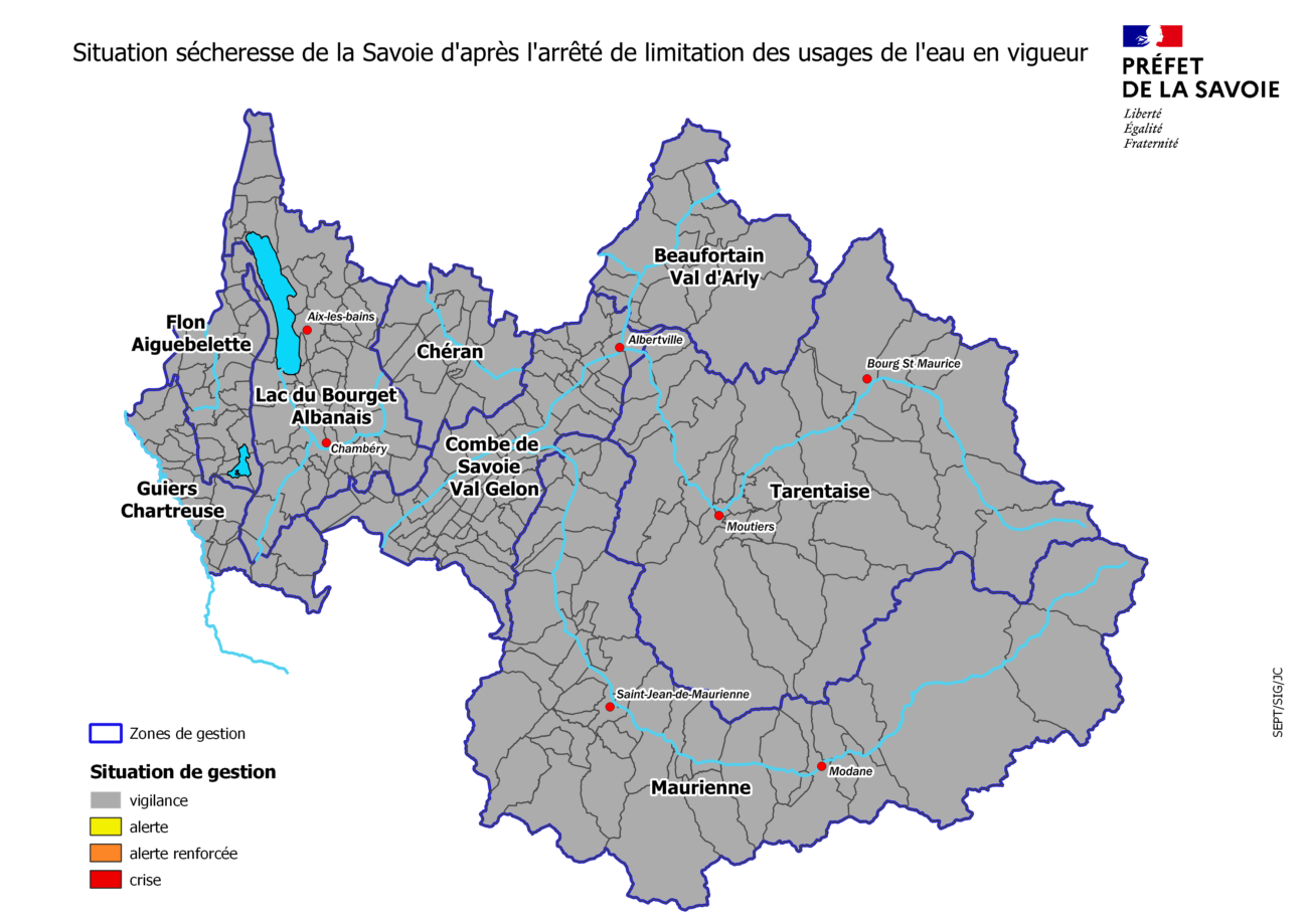 La Savoie maintenue en vigilance sécheresse