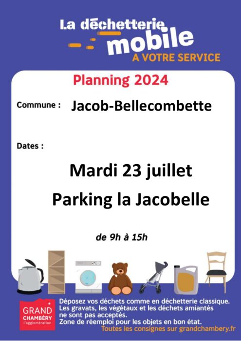 Déchetterie mobile le 23 juillet à Jacob-Bellecombette