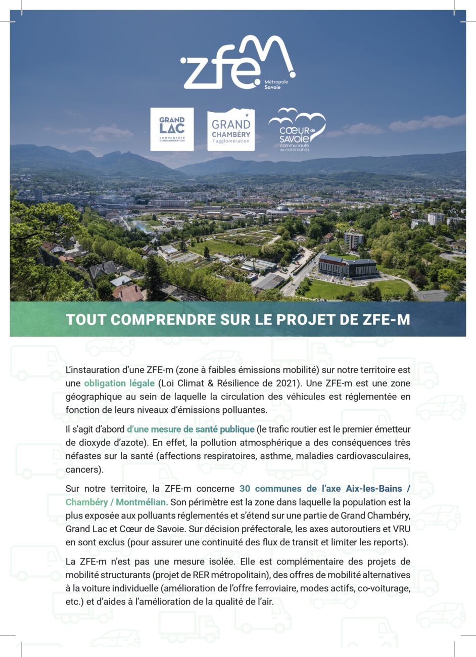 Le projet de Zone à Faibles Emissions Mobilité (ZFE-m)