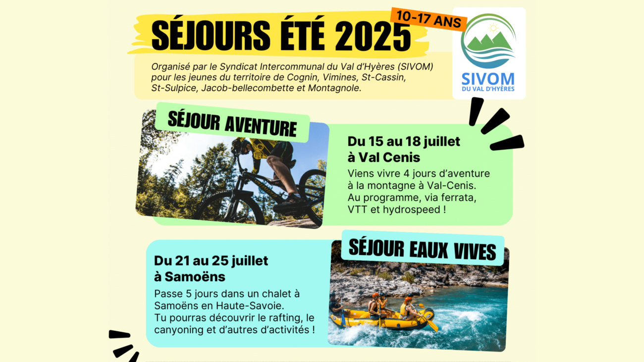 L’été des 10-17 ans avec le SIVOM
