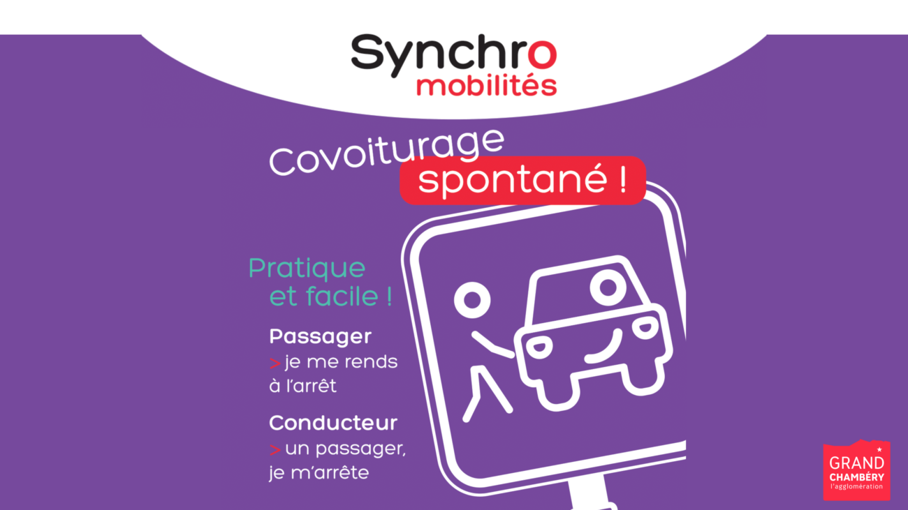 Nouveau : Covoiturage spontané entre Jacob-Bellecombette, Saint-Cassin, Montagnole, Cognin et Chambéry