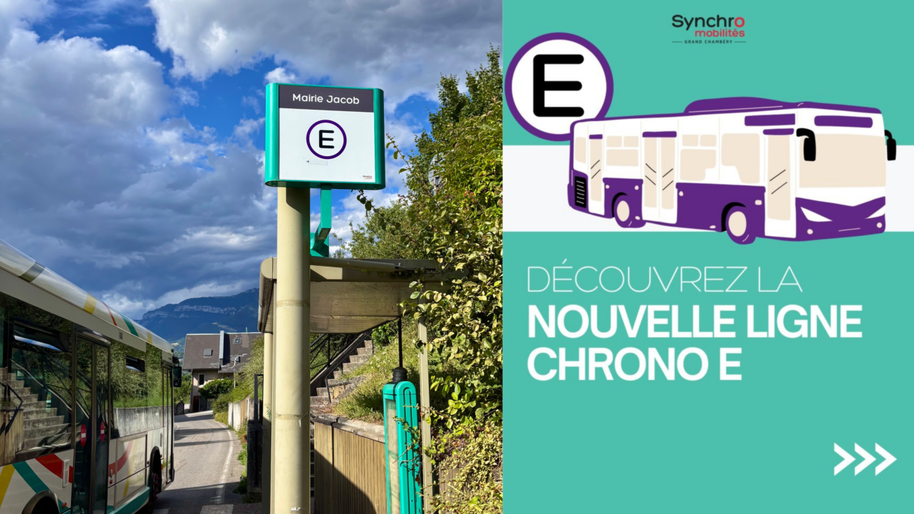 Nouvelle ligne Chrono E : un service renforcé entre Chambéry-le-Haut, le centre-ville et le Biollay en passant par Jacob-Bellecombette.