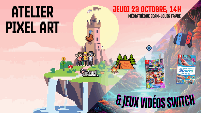 Atelier Pixel Art et jeux switch à la médiathèque (8-14 ans)
