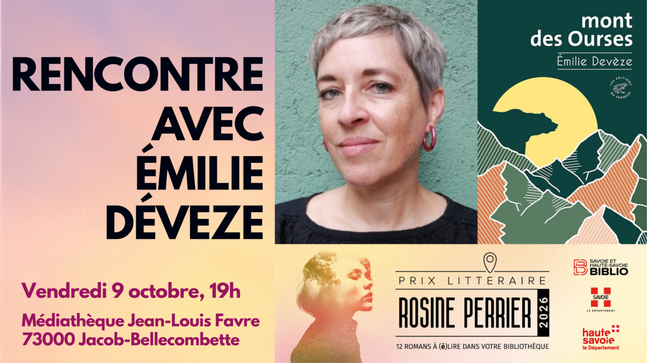 Rencontre littéraire avec Émilie Devèze à la médiathèque, ven. 09/10