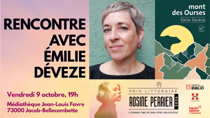 Rencontre littéraire avec Émilie Devèze à la médiathèque, ven. 09/10